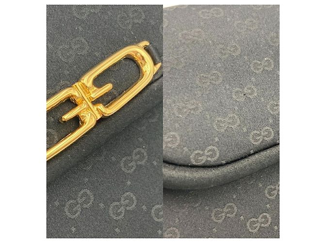 Borsa a tracolla Gucci Micro GG in raso con catena Nero - vista 6
