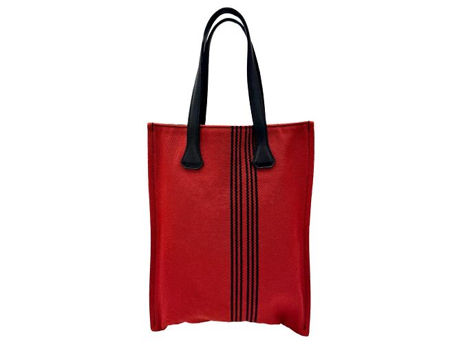Hermès Bolso Tote HERMES Potamoscabas de lona Negro Roja - vista 2
