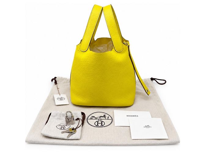 Hermès Bolso HERMES Picotin Lock PM 18 Dorado Amarillo - vista 15