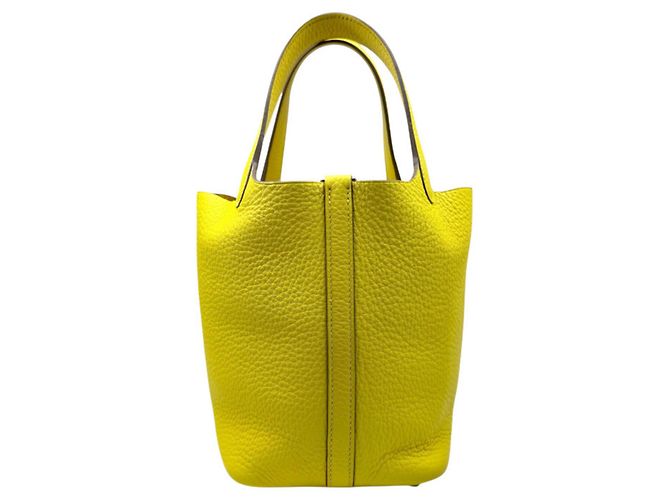 Hermès Bolso HERMES Picotin Lock PM 18 Dorado Amarillo - vista 3
