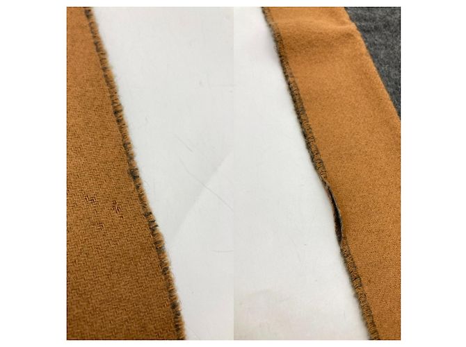 Hermès Sciarpa/Stola in cashmere Hermes H Passant Marrone Cammello - vista 7