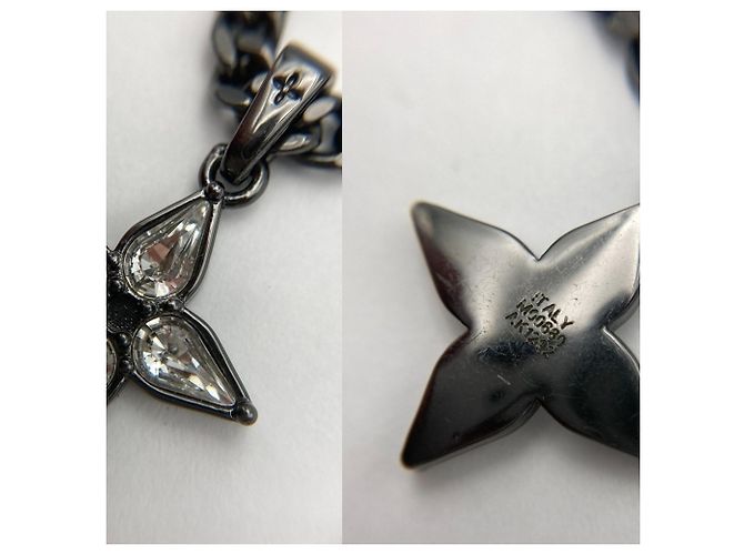Louis Vuitton LV Initial Monogram Flower Necklace Black - view 3