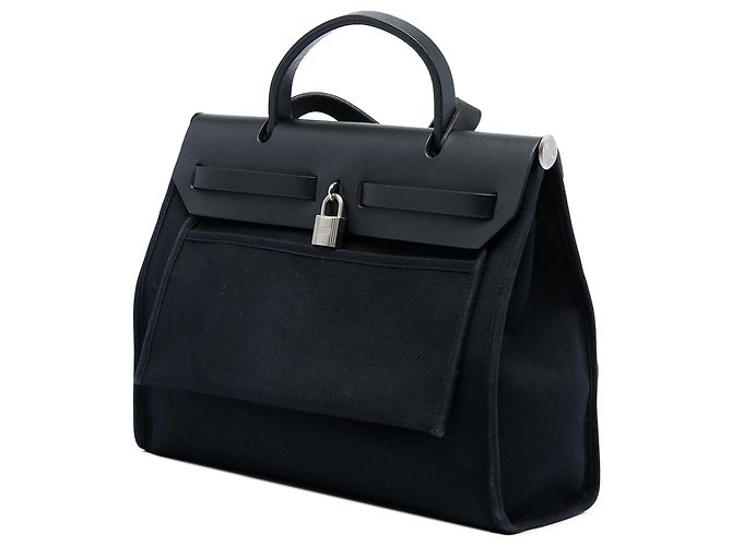 Hermès Black Toile Herbag PM Schwarz - Ansicht 2