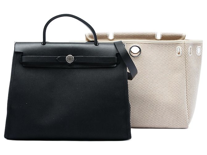 Hermès Black Toile Herbag PM Schwarz - Ansicht 6