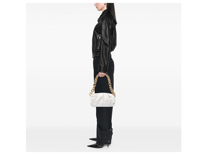 Bottega Veneta Pouch con catena in nappa bianca Bianco - vista 6