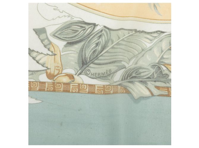 Hermès Blue Aloha Seidentuch 90 Blau Hellblau - Ansicht 6