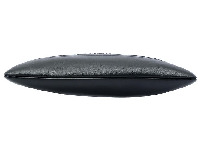 Clutch con zip Dior in pelle di vitello goffrata nera con logo - vista 3