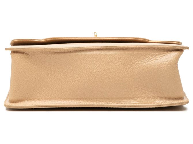 Bamboo mala Gucci em pele de vitelo bege com pega de bambu e fecho turnlock - vista 3