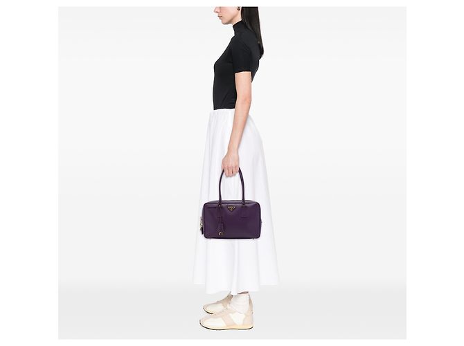 Bolsa Prada Purple Saffiano Lux Bauletto Top Handle Roxo - vista 6