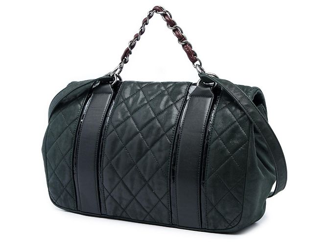 Chanel Gray Quilted Iridescent Calfskin In The Mix Messenger Flap Marrone Grigio antracite - vista 2