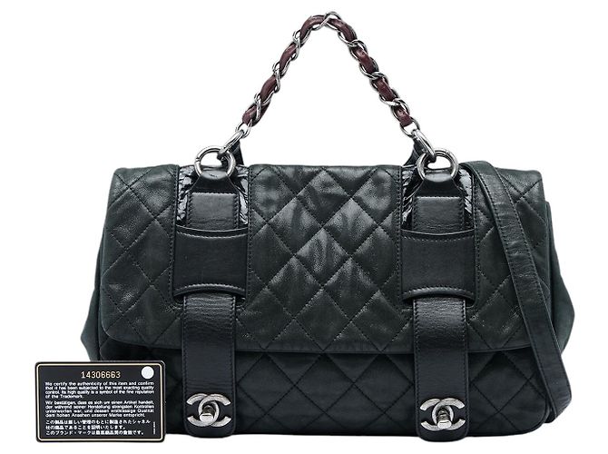 Chanel Gray Quilted Iridescent Calfskin In The Mix Messenger Flap Marrone Grigio antracite - vista 5