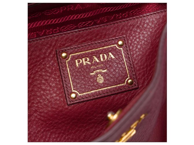 Borsa Tote Aperta Convertibile Prada Red Vitello Daino Rosso - vista 5