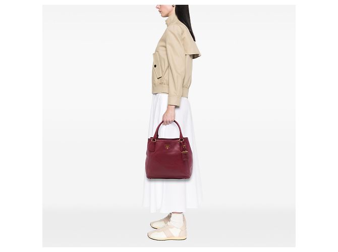 Borsa Tote Aperta Convertibile Prada Red Vitello Daino Rosso - vista 6