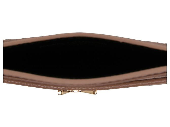 Autre Marque Tarjetero Saint Laurent Brown Chevron Grain de Poudre Cassandre Castaño Carne - vista 4