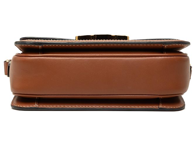 Céline Celine Brown Teen Triomphe Coated Canvas and Calfskin Triomphe Crossbody - vista 3