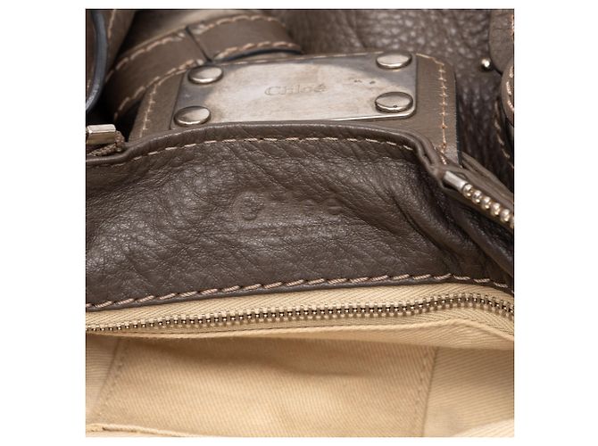 Bolso de mano Chloé Paddington Medium de cuero marrón Castaño Gris pardo - vista 5