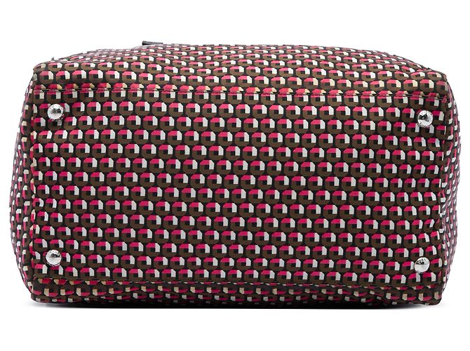 Sac Satchel Prada en Tessuto Stampato Marron - vue 3