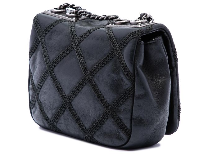 Chanel Black Mini CC Iridescent Calfskin Diamond Stitch Flap Nero - vista 2