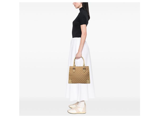 Bolso Tote Gucci Brown GG Canvas Nailhead Castaño Marrón claro - vista 6