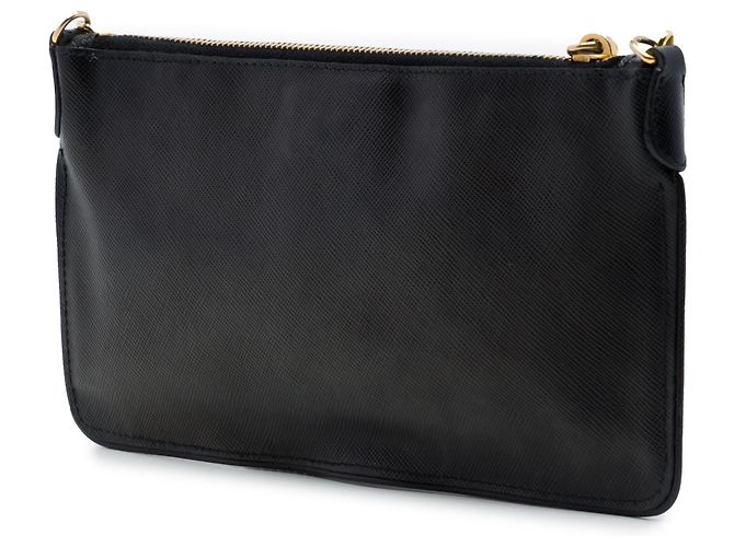 Prada Borsa a Tracolla Saffiano Lux Nera con Cerniera Superiore Nero - vista 2