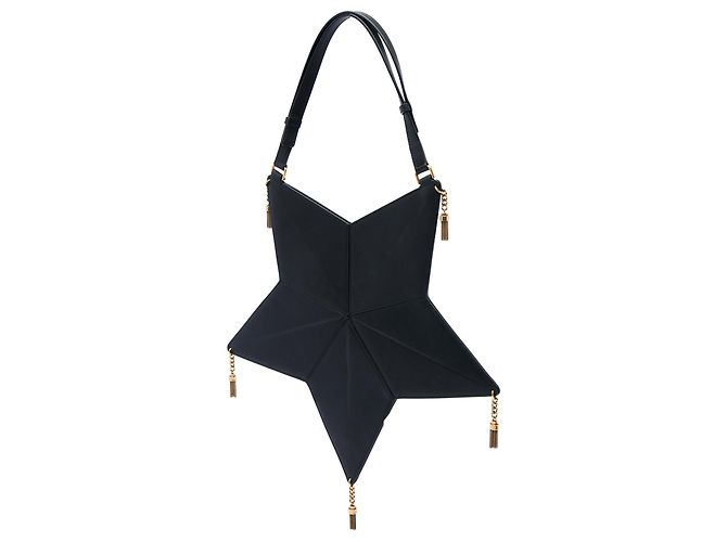 Autre Marque Bolsa de Ombro Saint Laurent Astro Star em Couro Preto com Borla - vista 2
