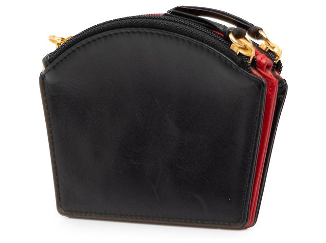Portamonete CD Trio Dior in pelle nera Nero - vista 2