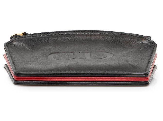 Portamonete CD Trio Dior in pelle nera Nero - vista 3