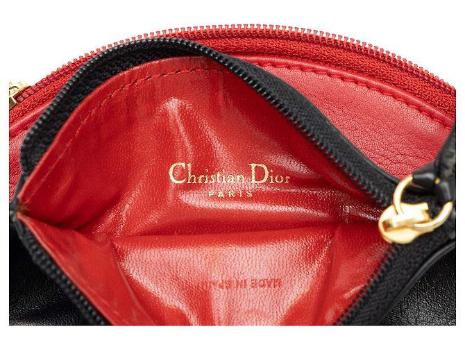 Portamonete CD Trio Dior in pelle nera Nero - vista 5