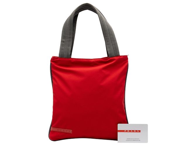 Borsa Tote Prada Red Tessuto Sport Rosso - vista 7
