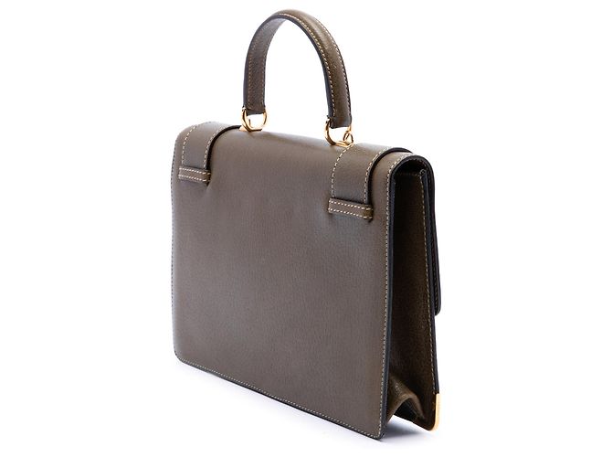 Borsa Gucci con manico superiore in vitello marrone e doppia chiusura push lock Marrone scuro - vista 2