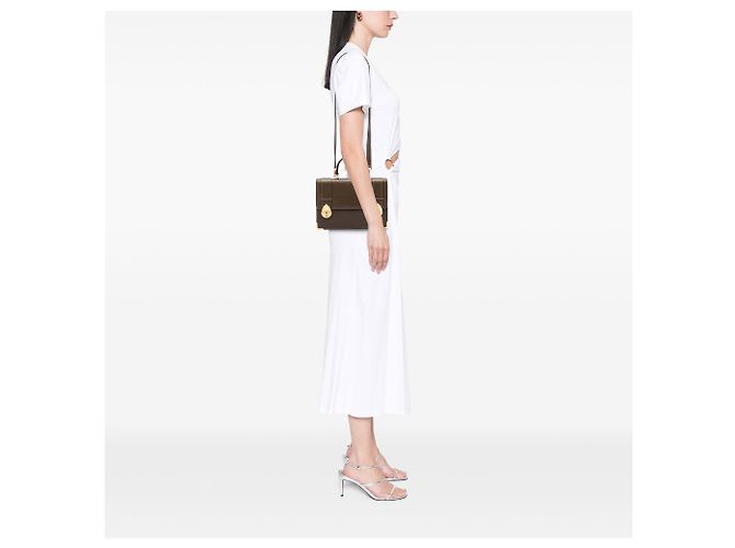 Borsa Gucci con manico superiore in vitello marrone e doppia chiusura push lock Marrone scuro - vista 6