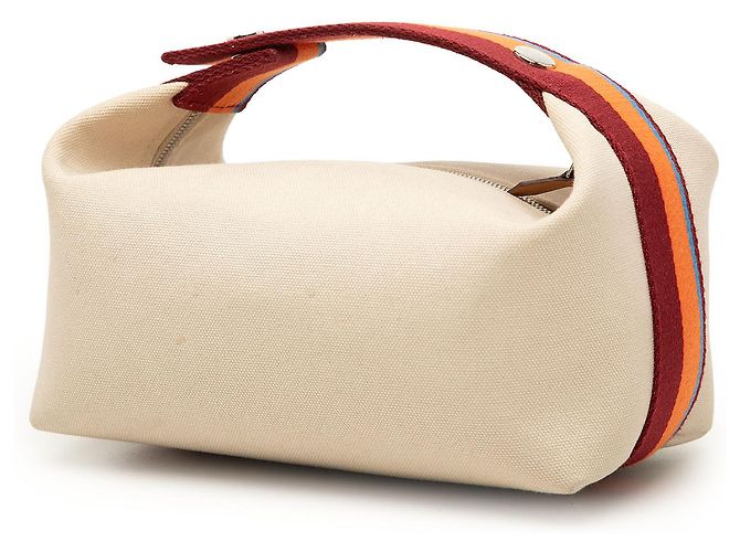 Étui Pavillon Hermès Brown Small Toile Bride A Brac H Marron Beige - vue 2