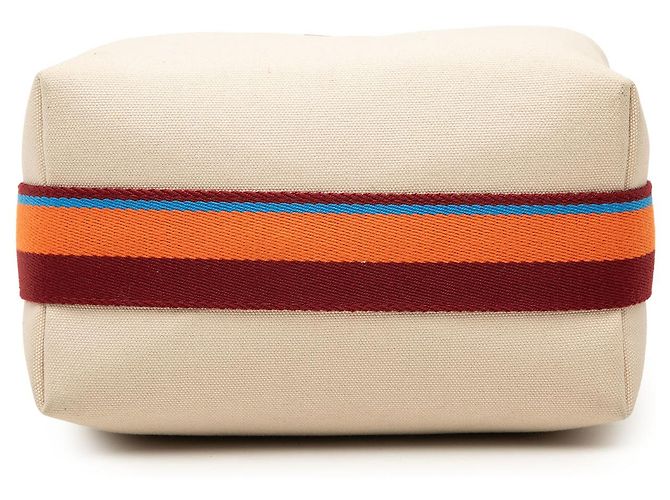 Étui Pavillon Hermès Brown Small Toile Bride A Brac H Marron Beige - vue 3