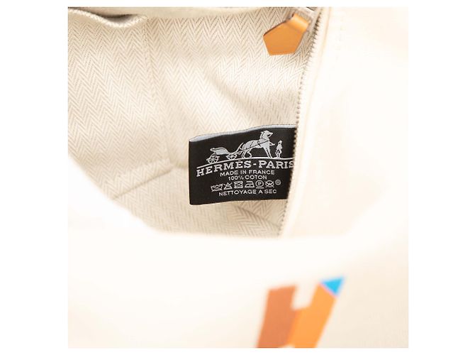 Étui Pavillon Hermès Brown Small Toile Bride A Brac H Marron Beige - vue 5