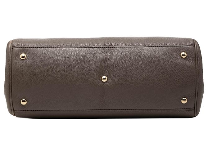 Borsa Gucci Bamboo Shopper media in pelle di vitello marrone Marrone scuro - vista 3