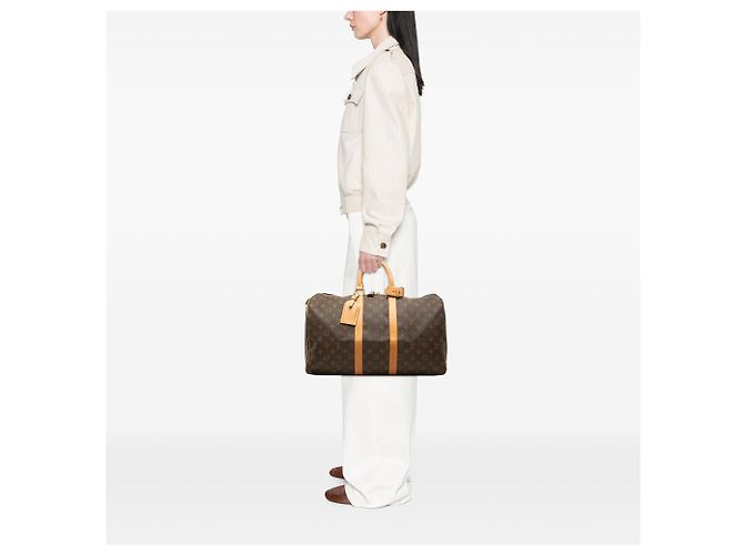 Louis Vuitton Brown Monogram Keepall 45 Marron - vue 9