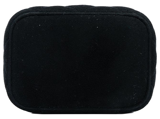Chanel Mini Velvet Pearl Crush Vanity Case mit Kette Schwarz - Ansicht 3