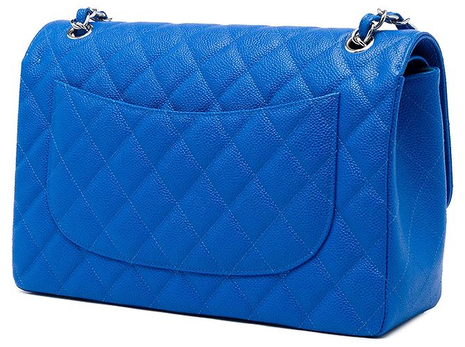 Chanel Blue Jumbo Classic Caviar Double Flap Azul - vista 2