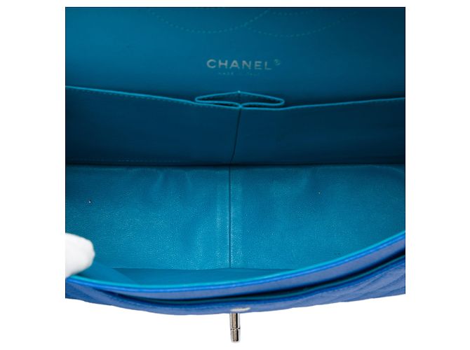 Chanel Blue Jumbo Classic Caviar Double Flap Azul - vista 4
