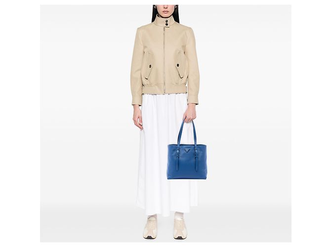 Prada Blue Saffiano Soft Shopping Tote - view 6
