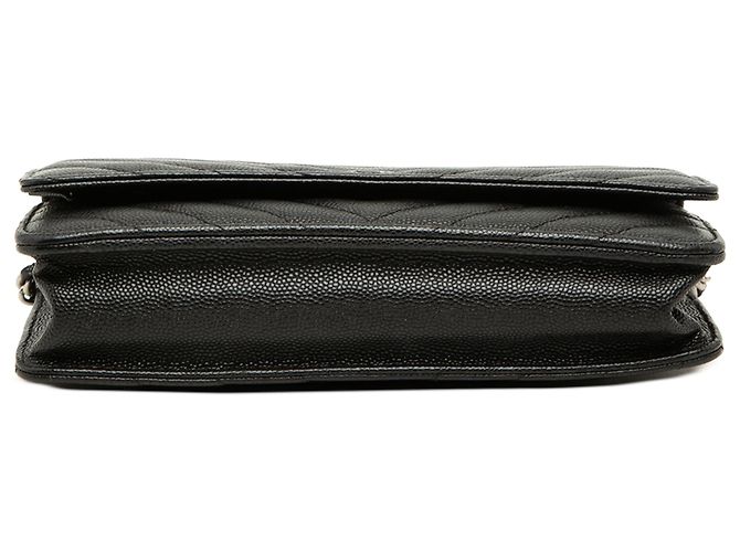 Chanel Black CC Chevron Caviar Wallet On Chain Schwarz - Ansicht 3