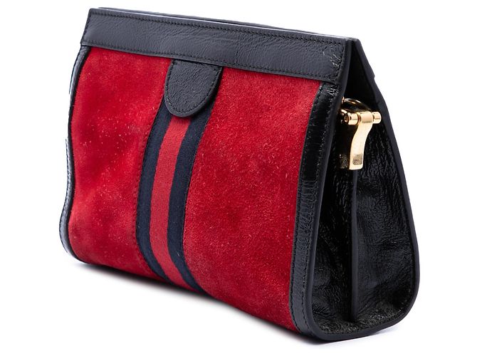 Gucci Red Small Suede Web Ophidia Chain Crossbody Rot - Ansicht 2