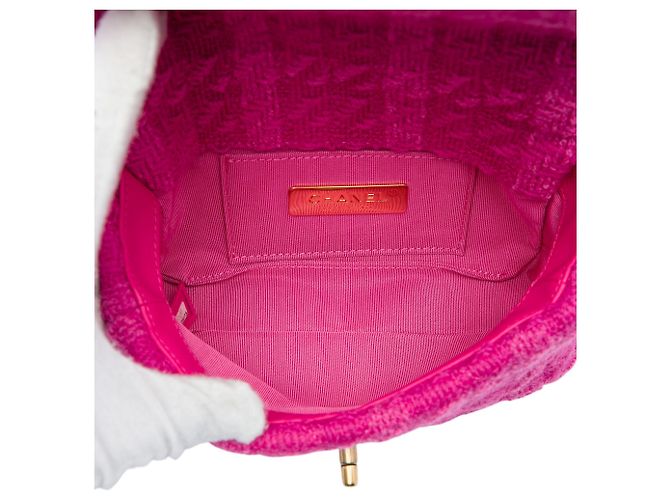 Chanel 19 Gürteltasche aus rosa Tweed Pink - Ansicht 4