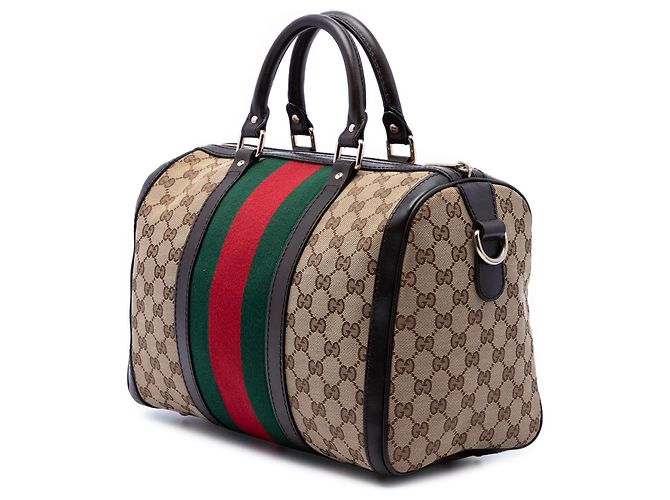 Bolsa Boston Gucci Beige Medium GG Canvas Web Joy Bege - vista 2