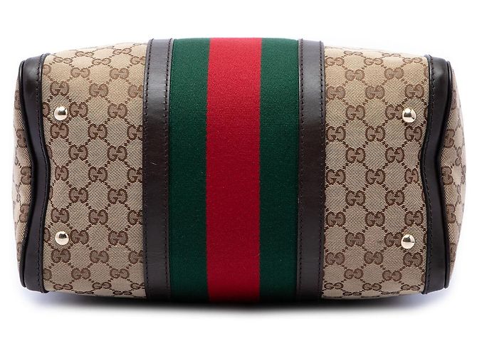 Bolsa Boston Gucci Beige Medium GG Canvas Web Joy Bege - vista 3