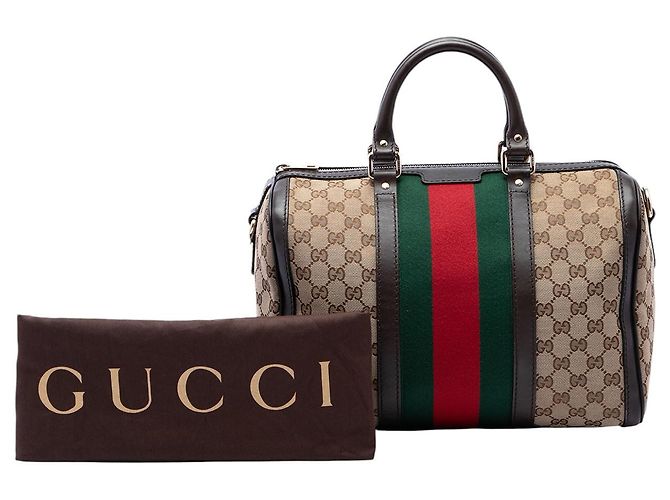Bolsa Boston Gucci Beige Medium GG Canvas Web Joy Bege - vista 7