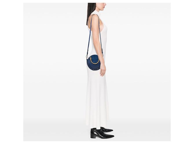 Bolso Pixie Chloé Pequeño de Piel de Becerro y Gamuza Azul - vista 6