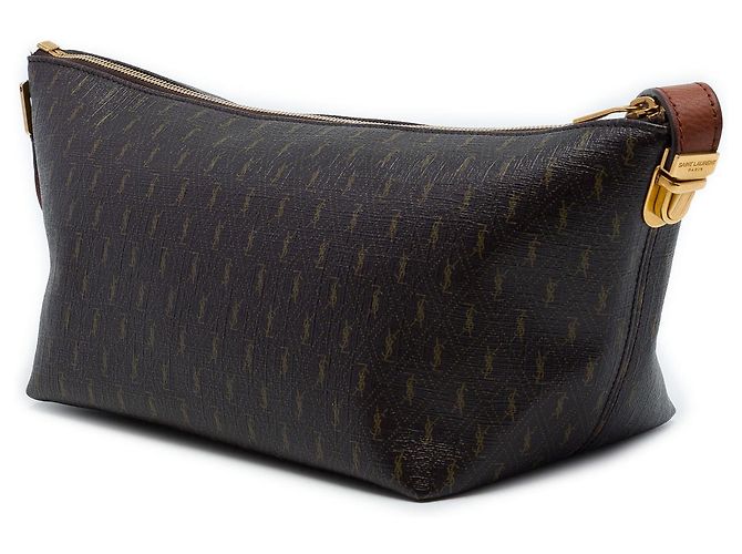 Autre Marque Borsa a tracolla Saint Laurent Le Monogramme in tela rivestita marrone - vista 2