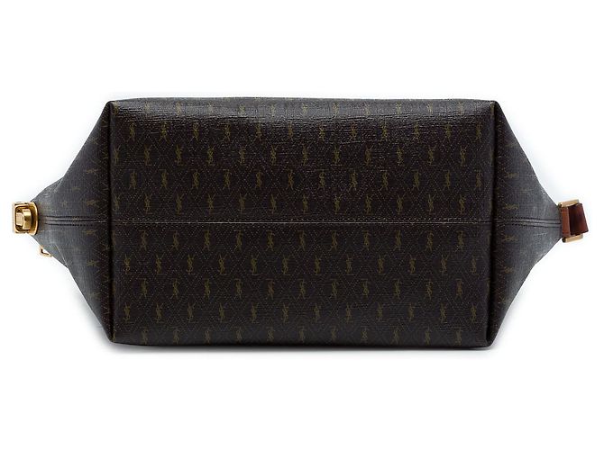 Autre Marque Borsa a tracolla Saint Laurent Le Monogramme in tela rivestita marrone - vista 3