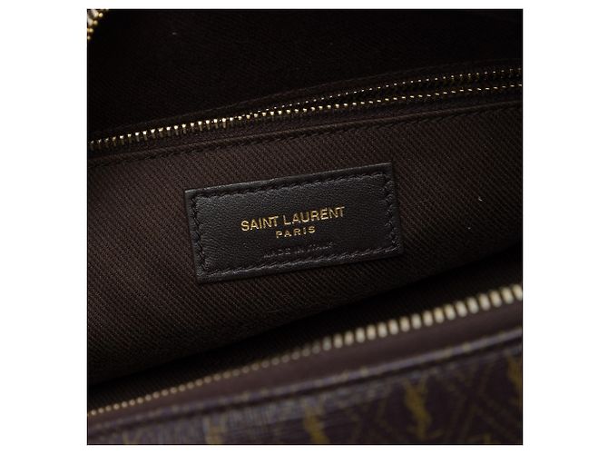 Autre Marque Borsa a tracolla Saint Laurent Le Monogramme in tela rivestita marrone - vista 5